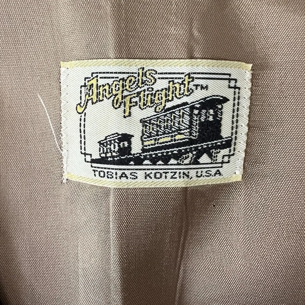Angels Flight 70s Vintage Brown Suit Vest Size 34 USA Disco Waistcoat